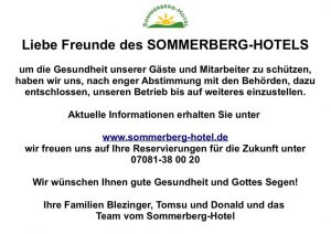 Wegen CORONA geschlossen – | Sommerberg Hotel Bad Wildbad ...